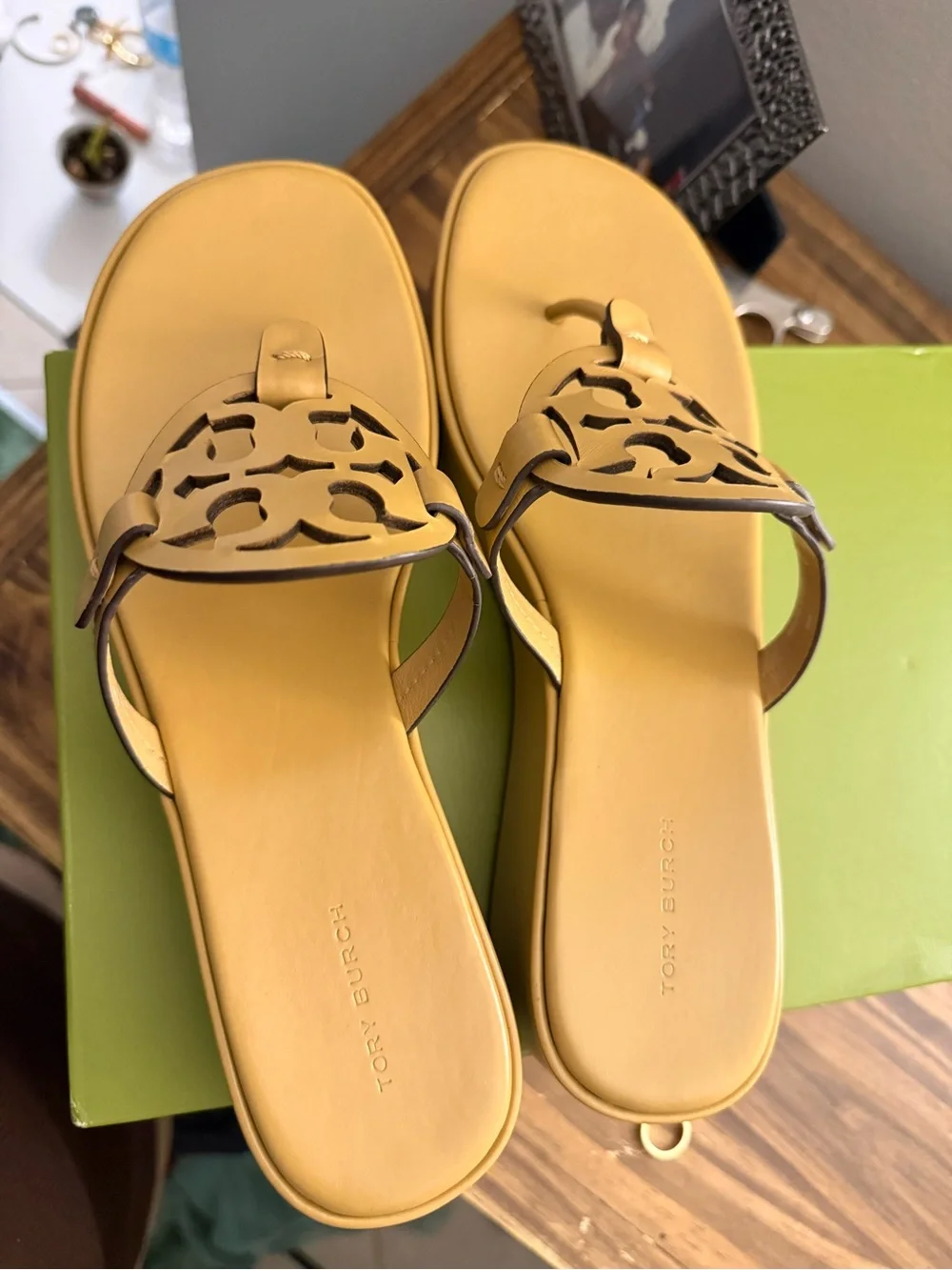 Tory Burch Ginger Shortbread Wedge Thong Sandals